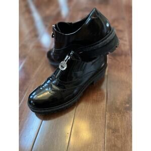 LORIBLU Women’s Black Leather Shoes Loafers Size EU 39 US 8 Made In ITALY